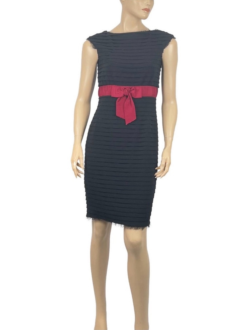 CHANEL⎻Black Sheath Dress with Red Bow, Sz 2